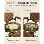 Poltrona Reclinabile Vintage Super Resistente, Altezza Regolabile, Girevole a 360°, Poggiatesta e Poggiapiedi, Capacità 317 kg