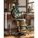 Poltrona Reclinabile Vintage Super Resistente, Altezza Regolabile, Girevole a 360°, Poggiatesta e Poggiapiedi, Capacità 317 kg