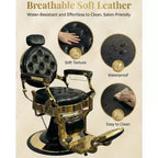Poltrona Reclinabile Vintage Super Resistente, Altezza Regolabile, Girevole a 360°, Poggiatesta e Poggiapiedi, Capacità 317 kg