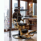 Poltrona Reclinabile Vintage Super Resistente, Altezza Regolabile, Girevole a 360°, Poggiatesta e Poggiapiedi, Capacità 317 kg