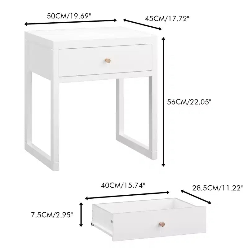 Nightstand Drawer Storage Round/Cylinder