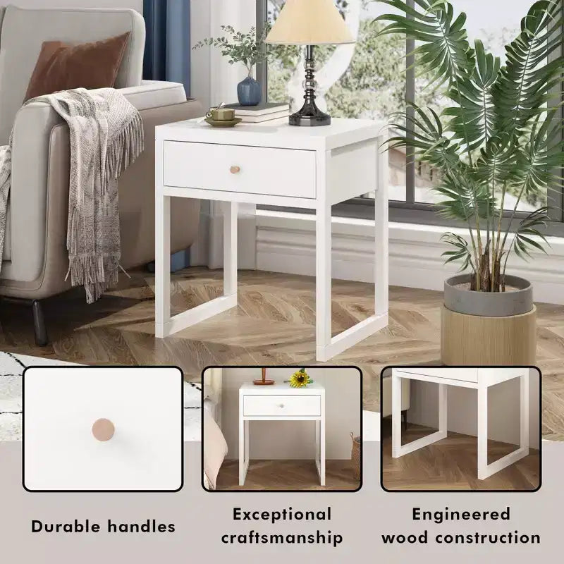 Nightstand Drawer Storage Round/Cylinder