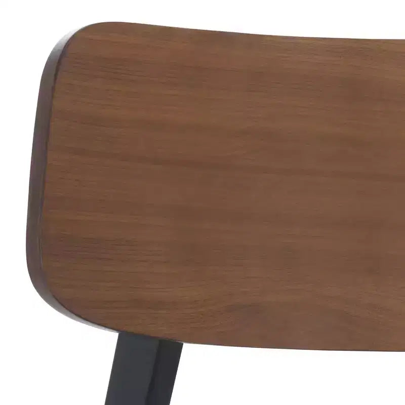 Wood Dining Chair Set of 2, Rubberwood Frame with Upholstered Seat, Curved Low Back, Armless