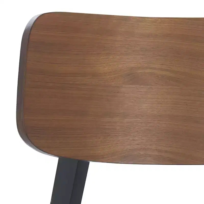 Wood Dining Chair Set of 2, Rubberwood Frame with Upholstered Seat, Curved Low Back, Armless