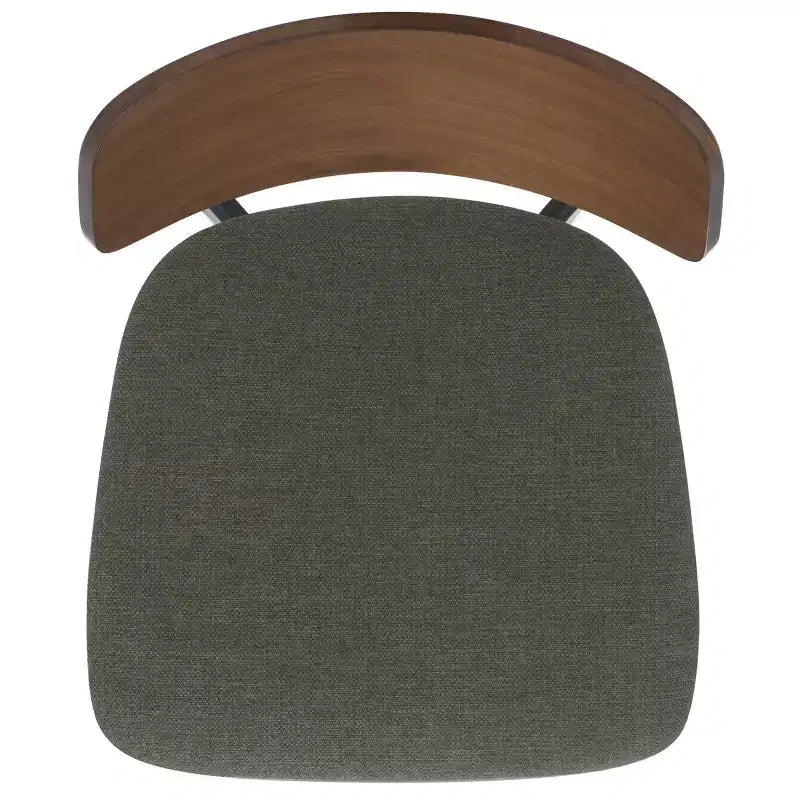 Wood Dining Chair Set of 2, Rubberwood Frame with Upholstered Seat, Curved Low Back, Armless