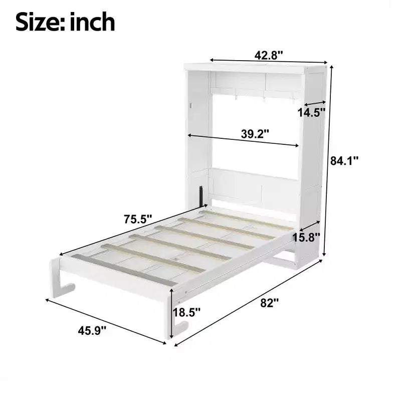 Murphy Bed with Foldable Cabinet