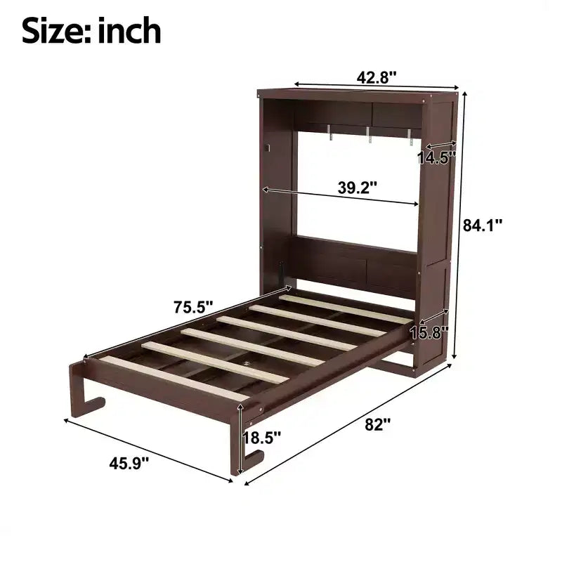 Murphy Bed with Foldable Cabinet