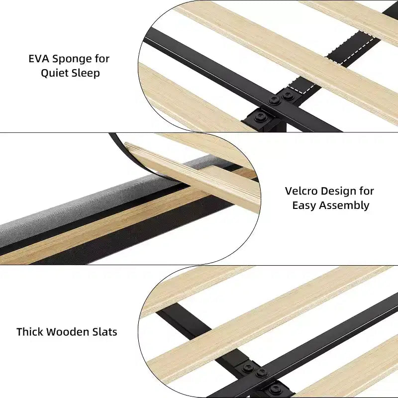 Upholstered Bed Frame King Size, Platform Bed with Storage Headboard, Drawer Storage, Heavy Duty, No Box Spring Required, Easy to Assemble, Gray