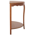Consolle a mezzaluna con ripiano aperto, gambe cabriole, stile classico francese, bianco sporco