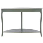 Consolle a mezzaluna con ripiano aperto, gambe cabriole, stile classico francese, bianco sporco