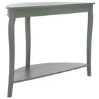 Consolle a mezzaluna con ripiano aperto, gambe cabriole, stile classico francese, bianco sporco