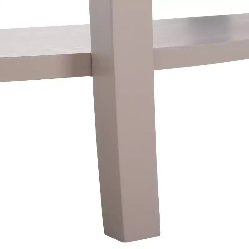 Half Moon Console Table with Open Shelf, Cabriole Legs, Classic French Style, Off-White