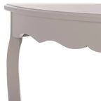 Consolle a mezzaluna con ripiano aperto, gambe cabriole, stile classico francese, bianco sporco