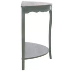 Consolle a mezzaluna con ripiano aperto, gambe cabriole, stile classico francese, bianco sporco