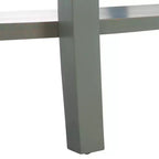 Consolle a mezzaluna con ripiano aperto, gambe cabriole, stile classico francese, bianco sporco