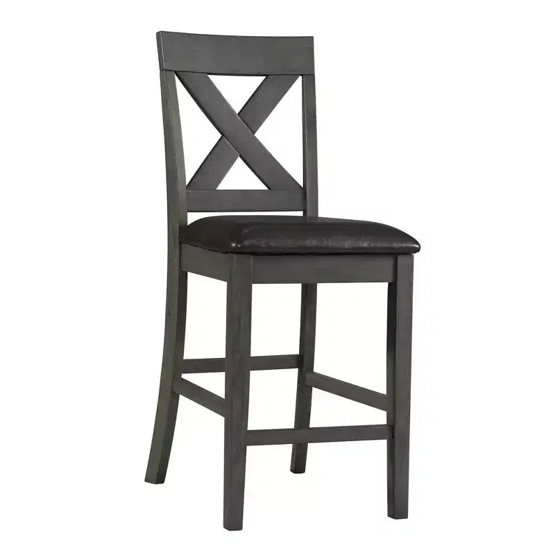 Counter Height Side Chair Set of 2, Upholstered Mid Back, Armless, Fixed Height 24.5 Inch
