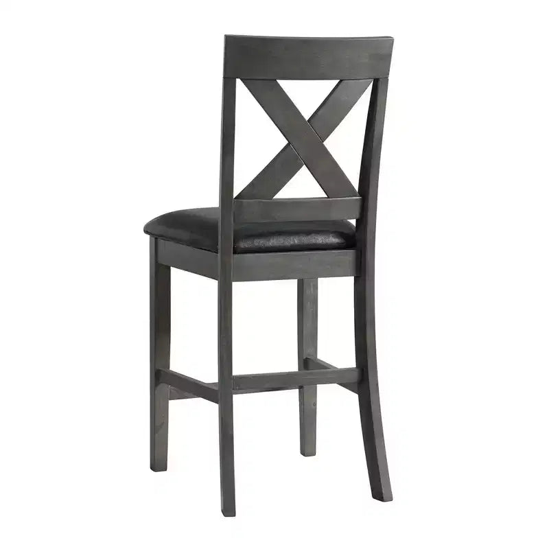 Counter Height Side Chair Set of 2, Upholstered Mid Back, Armless, Fixed Height 24.5 Inch