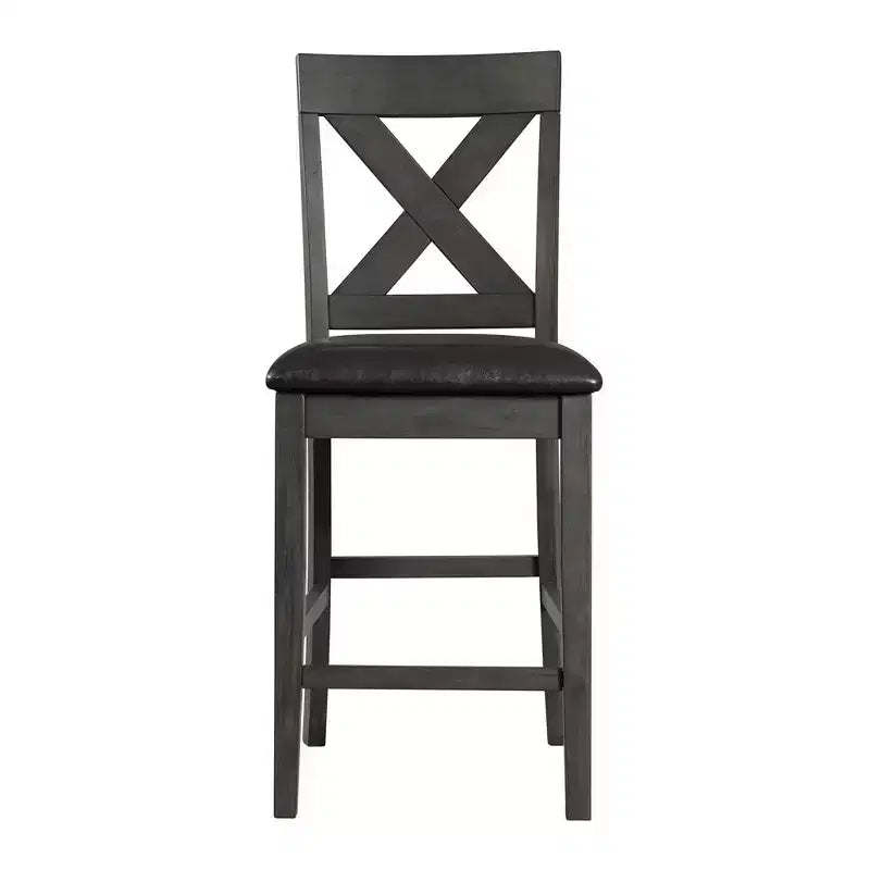 Counter Height Side Chair Set of 2, Upholstered Mid Back, Armless, Fixed Height 24.5 Inch