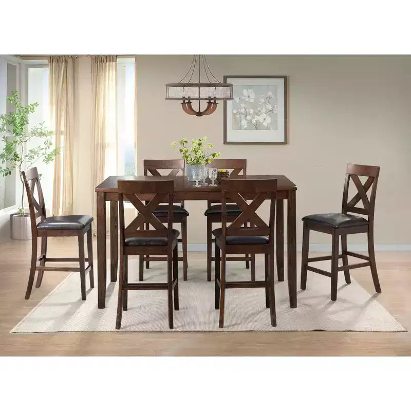 Counter Height Side Chair Set of 2, Upholstered Mid Back, Armless, Fixed Height 24.5 Inch