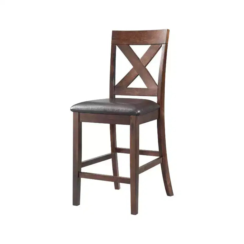 Counter Height Side Chair Set of 2, Upholstered Mid Back, Armless, Fixed Height 24.5 Inch