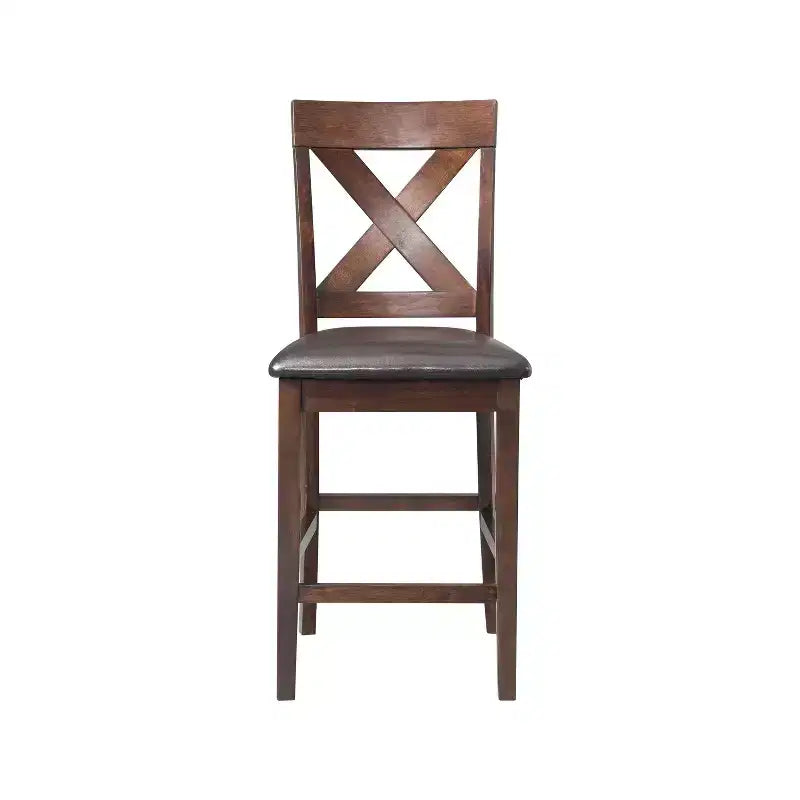 Counter Height Side Chair Set of 2, Upholstered Mid Back, Armless, Fixed Height 24.5 Inch