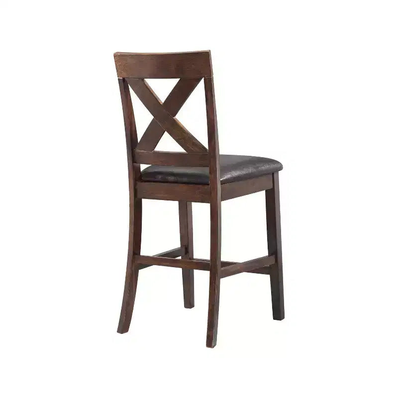 Counter Height Side Chair Set of 2, Upholstered Mid Back, Armless, Fixed Height 24.5 Inch
