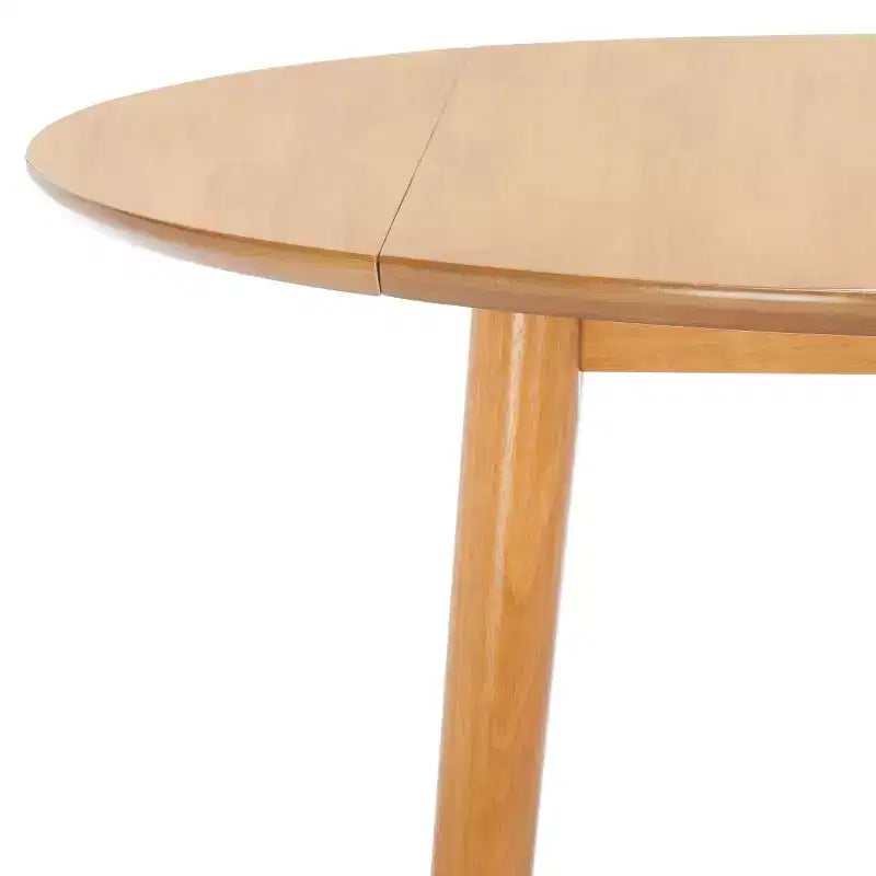 Folding Round Drop Leaf Dining Table, Seats 2-4, Wood Veneer, Walnut Finish, 35 Inch