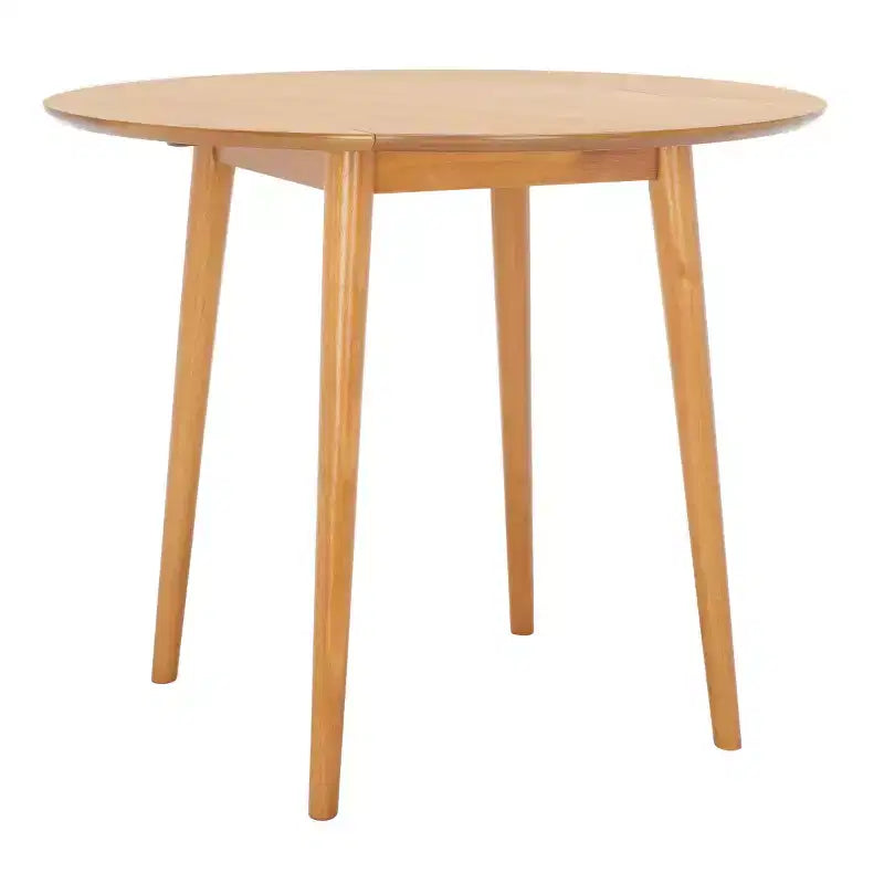 Folding Round Drop Leaf Dining Table, Seats 2-4, Wood Veneer, Walnut Finish, 35 Inch