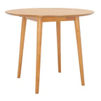 Tavolo da Pranzo Rotondo Pieghevole con Ante a Goccia, Posti a Sedere 2-4, Impiallacciato in Legno, Finitura Noce, 89 cm