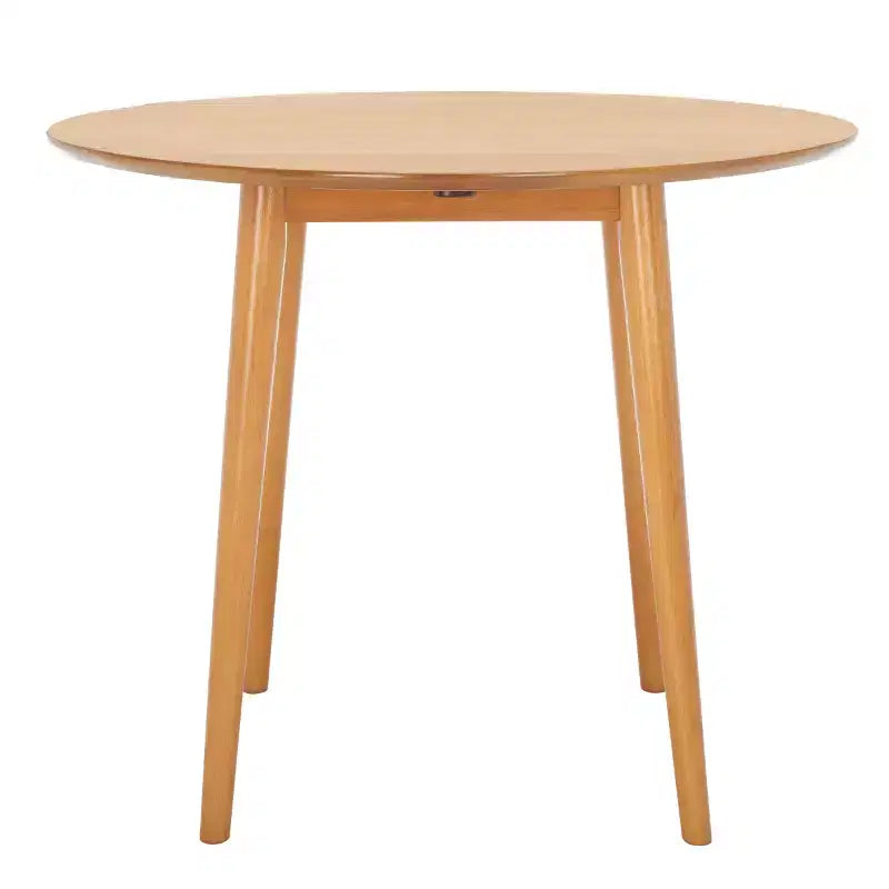 Folding Round Drop Leaf Dining Table, Seats 2-4, Wood Veneer, Walnut Finish, 35 Inch