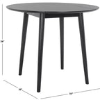 Tavolo da Pranzo Rotondo Pieghevole con Ante a Goccia, Posti a Sedere 2-4, Impiallacciato in Legno, Finitura Noce, 89 cm