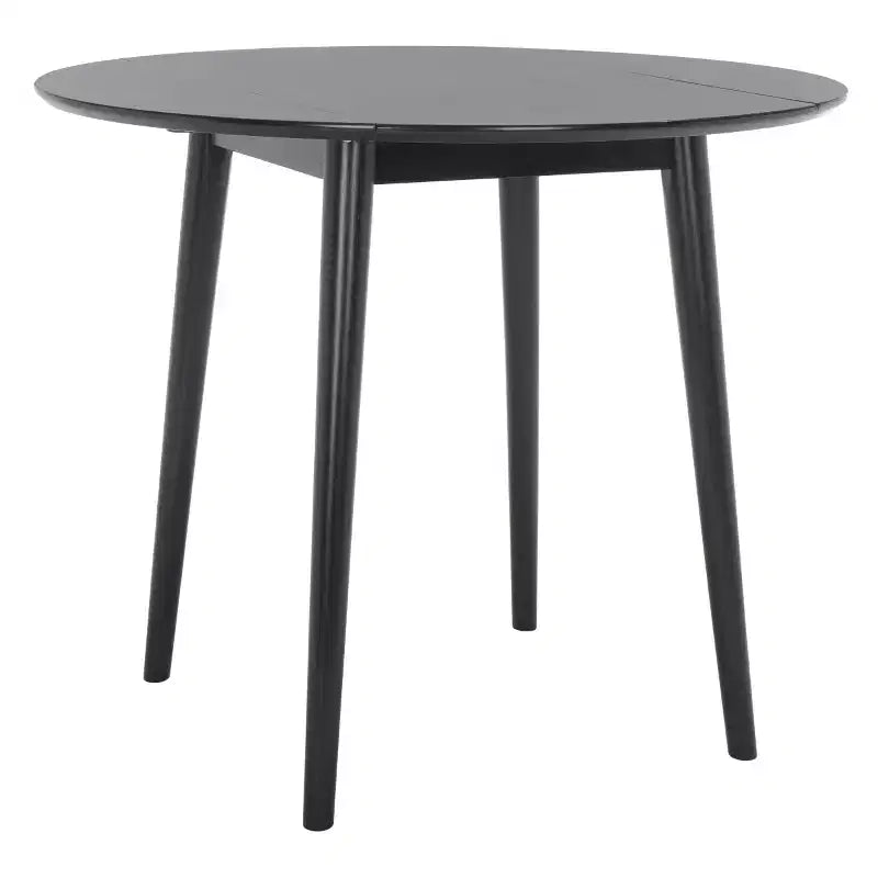 Folding Round Drop Leaf Dining Table, Seats 2-4, Wood Veneer, Walnut Finish, 35 Inch