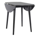 Tavolo da Pranzo Rotondo Pieghevole con Ante a Goccia, Posti a Sedere 2-4, Impiallacciato in Legno, Finitura Noce, 89 cm