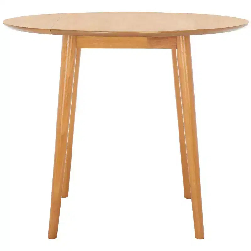 Folding Round Drop Leaf Dining Table, Seats 2-4, Wood Veneer, Walnut Finish, 35 Inch