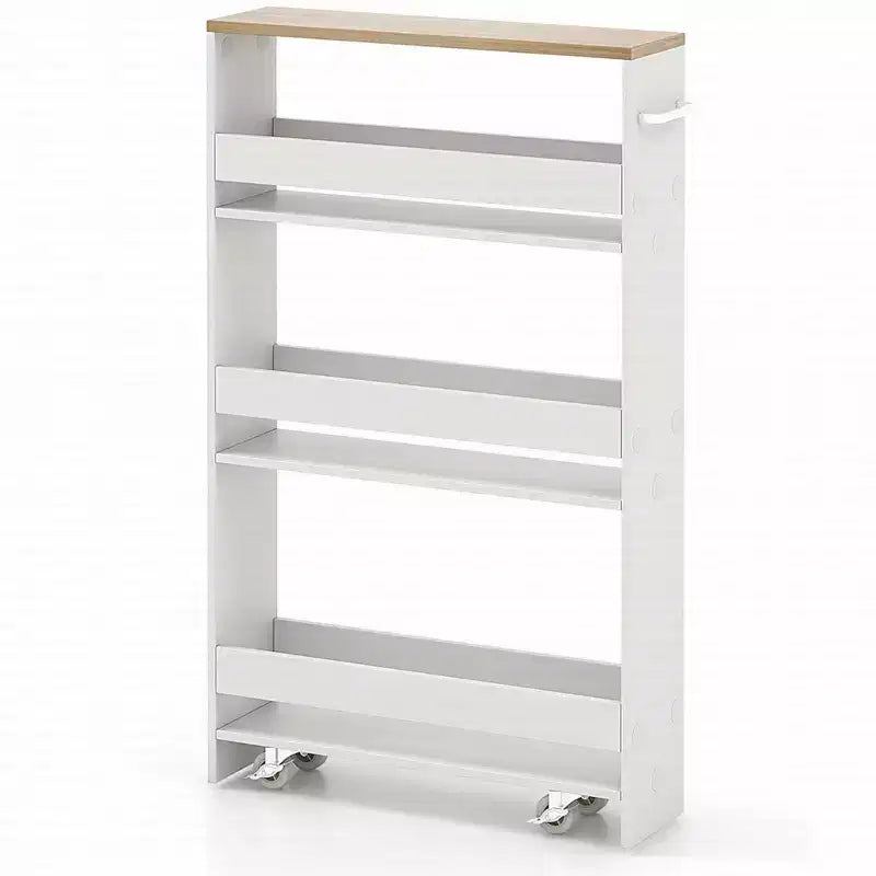 Rolling Kitchen Slim Storage Cart Mobile Shelving Organizer w/ Handle