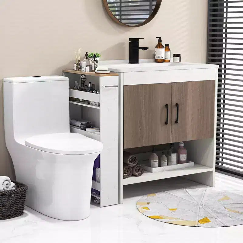Rolling Kitchen Slim Storage Cart Mobile Shelving Organizer w/ Handle