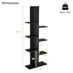 Libreria a 8 ripiani, autoportante, a forma di albero, espositore nero/bianco
